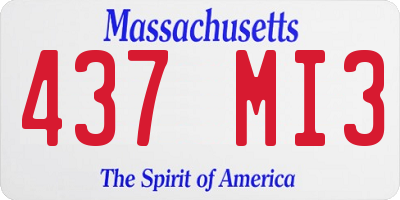 MA license plate 437MI3