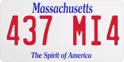 MA license plate 437MI4