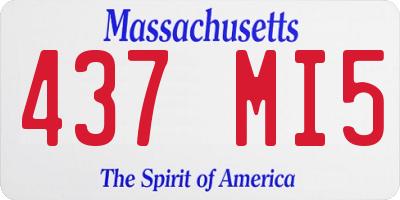 MA license plate 437MI5