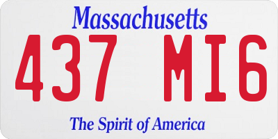 MA license plate 437MI6