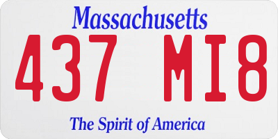 MA license plate 437MI8