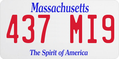 MA license plate 437MI9