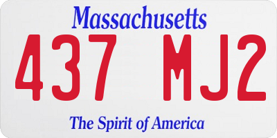 MA license plate 437MJ2