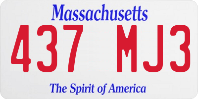MA license plate 437MJ3