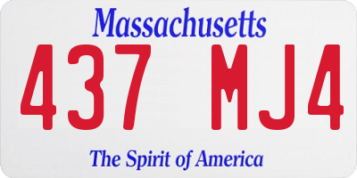 MA license plate 437MJ4