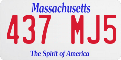 MA license plate 437MJ5