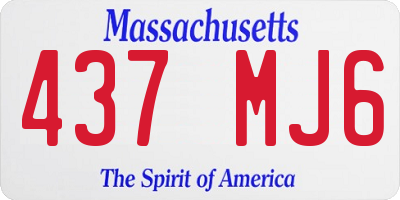 MA license plate 437MJ6
