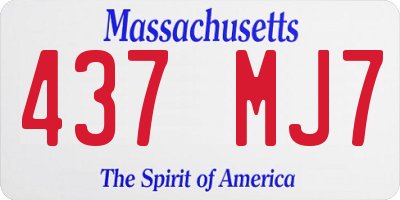 MA license plate 437MJ7