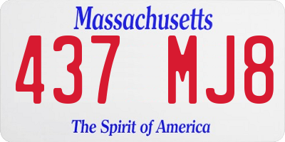 MA license plate 437MJ8