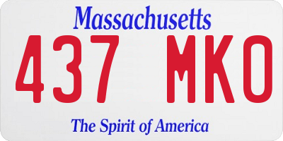 MA license plate 437MK0