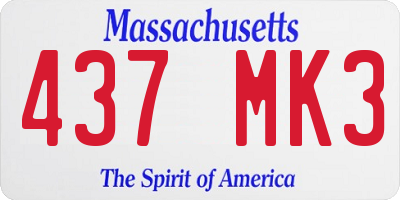 MA license plate 437MK3