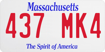 MA license plate 437MK4