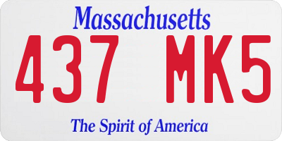 MA license plate 437MK5