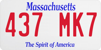 MA license plate 437MK7
