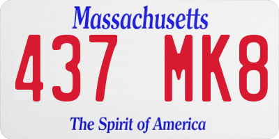 MA license plate 437MK8