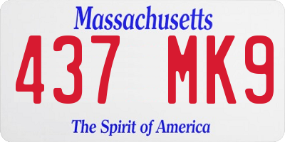 MA license plate 437MK9
