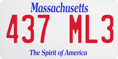 MA license plate 437ML3