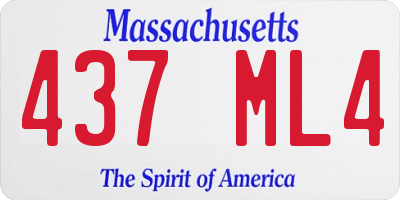 MA license plate 437ML4