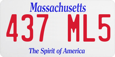 MA license plate 437ML5