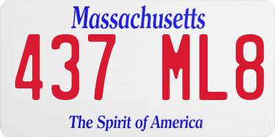 MA license plate 437ML8