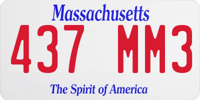 MA license plate 437MM3