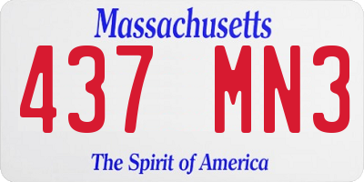 MA license plate 437MN3