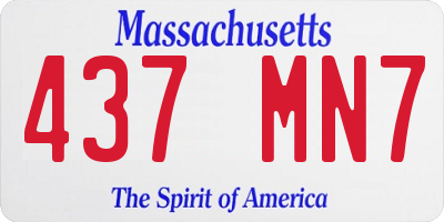MA license plate 437MN7