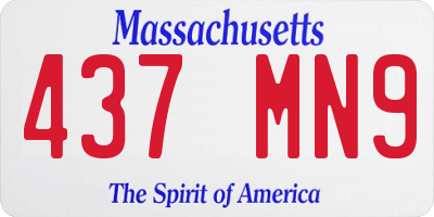 MA license plate 437MN9