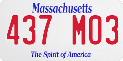 MA license plate 437MO3