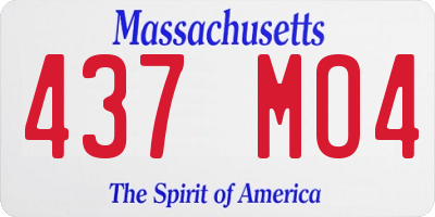 MA license plate 437MO4