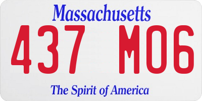 MA license plate 437MO6
