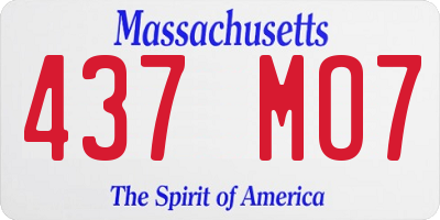 MA license plate 437MO7