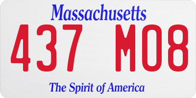 MA license plate 437MO8