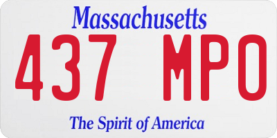 MA license plate 437MP0