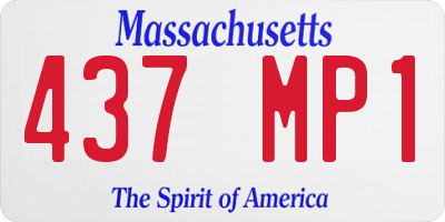 MA license plate 437MP1