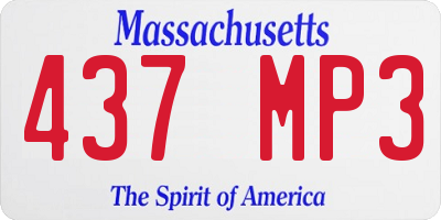 MA license plate 437MP3