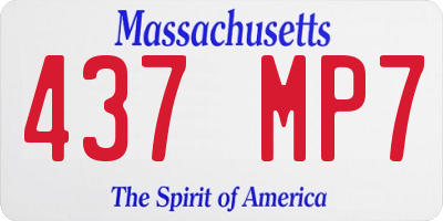 MA license plate 437MP7