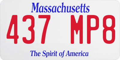 MA license plate 437MP8