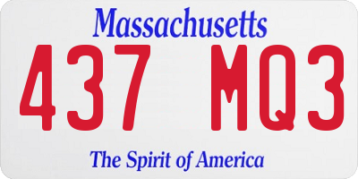 MA license plate 437MQ3