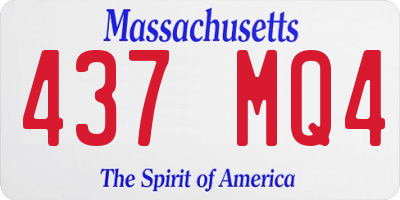 MA license plate 437MQ4