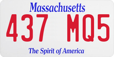 MA license plate 437MQ5