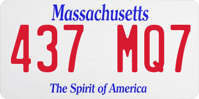 MA license plate 437MQ7
