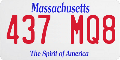 MA license plate 437MQ8