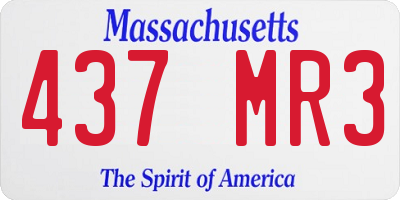 MA license plate 437MR3
