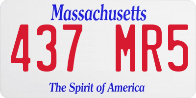 MA license plate 437MR5