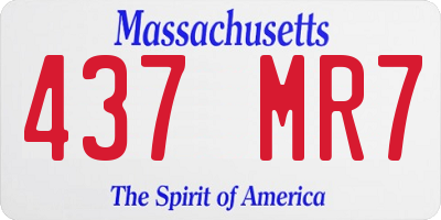 MA license plate 437MR7