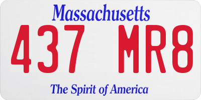 MA license plate 437MR8