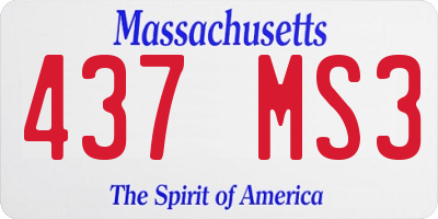 MA license plate 437MS3