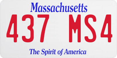 MA license plate 437MS4