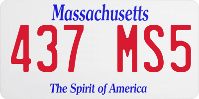 MA license plate 437MS5